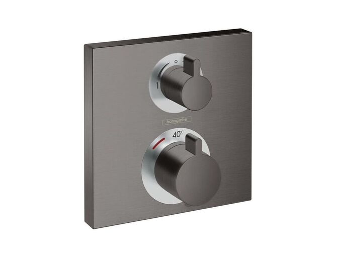 Hansgrohe Ecostat Square Termostatická baterie pod omítku pro 2 spotřebiče, kartáčovaný černý chrom