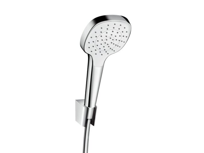 Hansgrohe Croma E Sprchová hlavice s hadicí a držákem, bílá/chrom