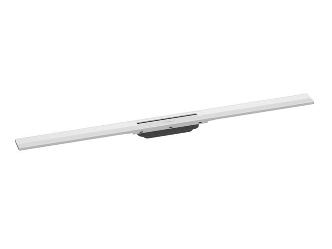 Hansgrohe Raindrain Lineární sprchový žlab s nerezovým roštem 1200, do prostoru, zkrátitelný, matná bílá