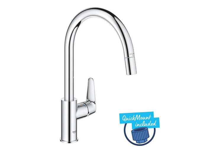 Grohe Start Curve Dřezová baterie s výsuvnou koncovkou, chrom