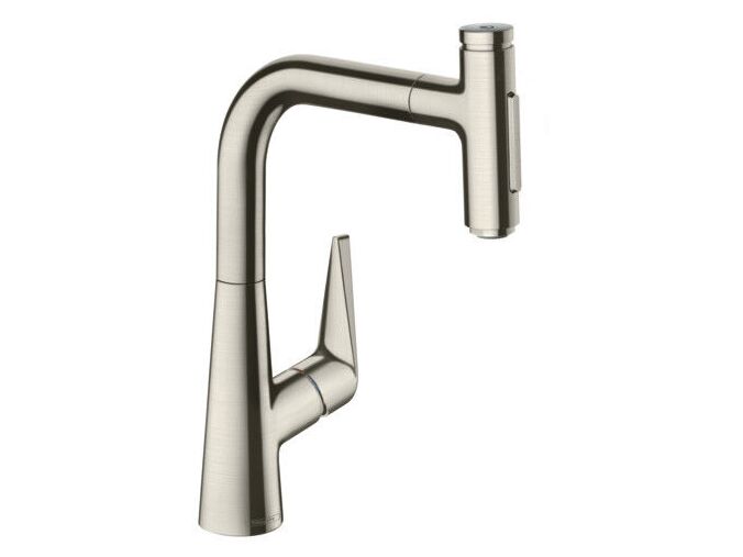 Hansgrohe Talis M51 Dřezová baterie M5117-H220 s výsuvnou sprškou, sBOX, vzhled nerezu