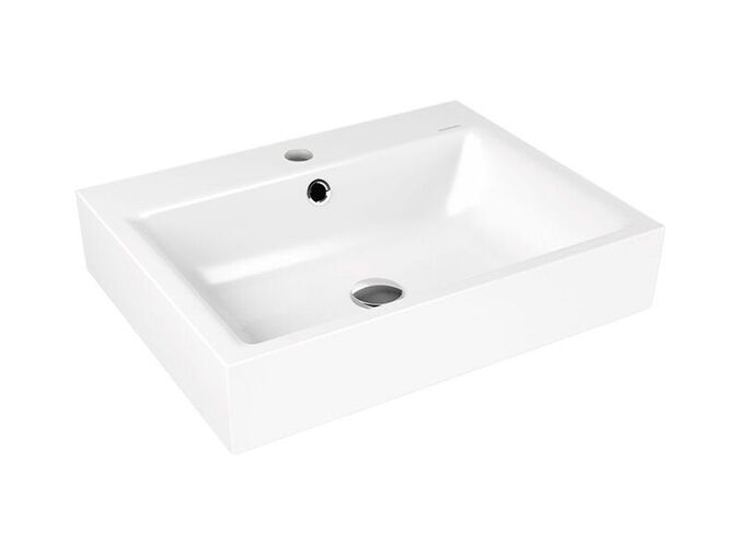 Kaldewei Puro 3164 umyvadlo na stěnu, s přepadem, 60x46x12 cm, 1 otvor pro baterii, Perl-Effekt, bílá