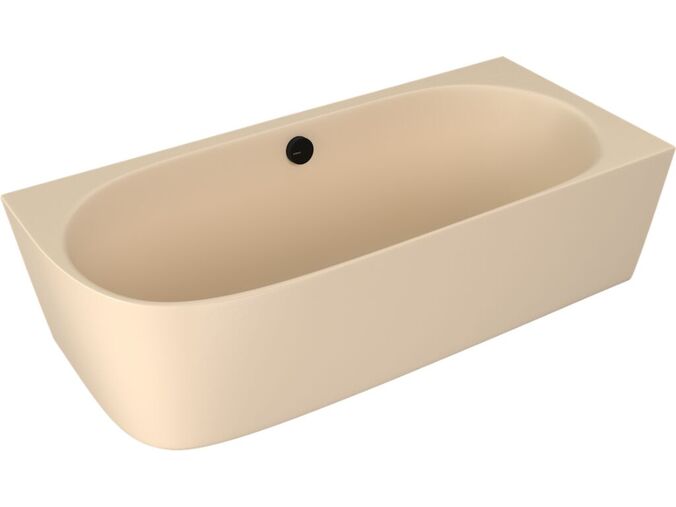 Polysan SUSSI R rohová stojící vana litý mramor 160x70x49,5cm, pravá, béžová mat
