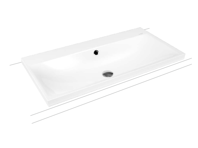Kaldewei SILENIO 3040, umyvadlo na desku, s přepadem, 600x460x40mm, bílá, Perl-Effekt, 1 otvor pro baterii