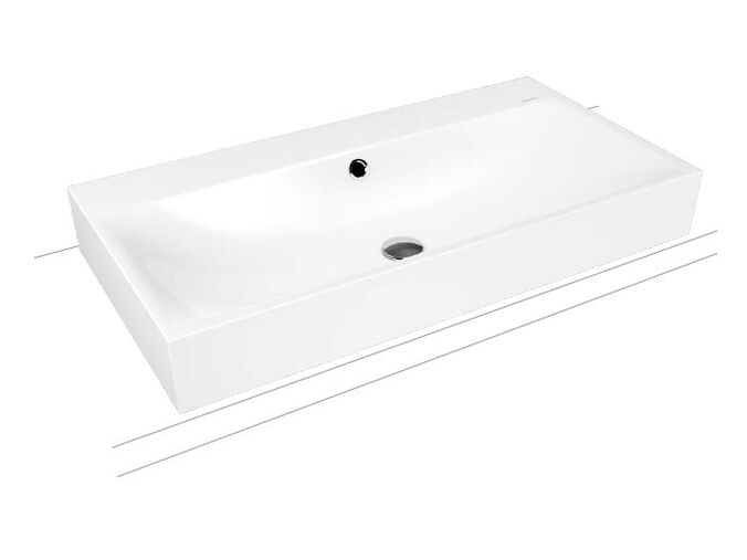 Kaldewei Silenio 3042 umyvadlo na desku, s přepadem, 60x46x12 cm, 1 otvor pro baterii, Perl-Effekt, bílá