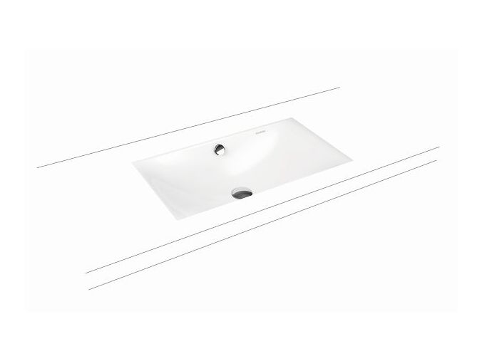 Kaldewei Silenio 3047 umyvadlo vestavné, s přepadem, 63,4x39,1x12,3 cm, Perl-Effekt, bílá