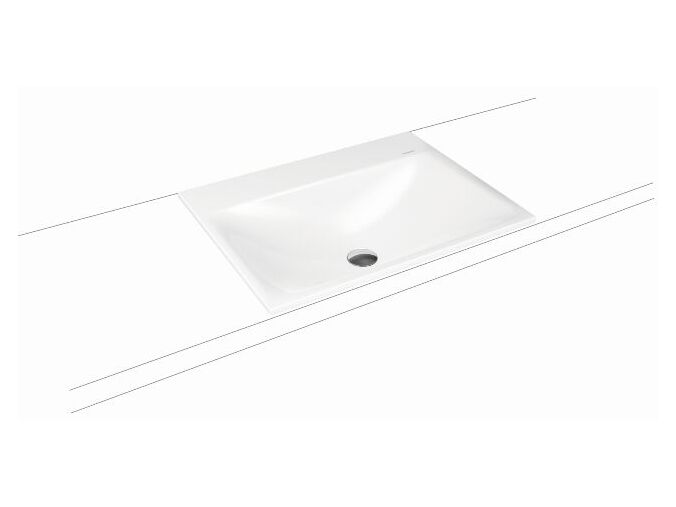 Kaldewei Silenio 3037 umyvadlo zápustné 60x46 cm, bez přepadu, 1x1 otvor, Perl-Effekt, bílá