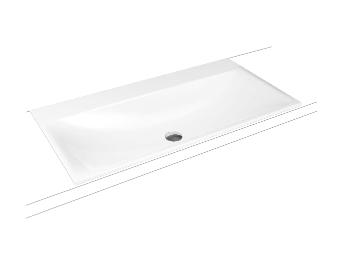 Kaldewei SILENIO 3038, umyvadlo zápustné, 900x460mm, bez přepadu, 1x1 otvor, bílá, Perl-Effekt