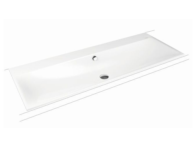 Kaldewei Silenio 3039 umyvadlo zápustné 120x46 cm, s přepadem, 2x1 otvor, Perl-Effekt, bílá