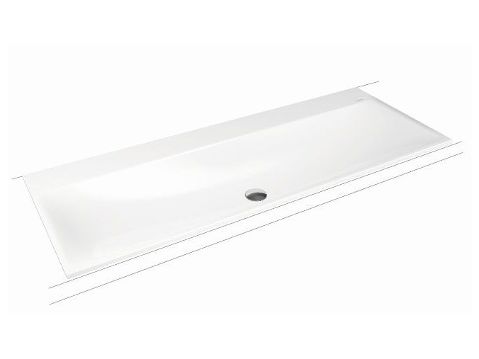 Kaldewei Silenio 3039 umyvadlo zápustné 120x46 cm, bez přepadu, 2x1 otvor, Perl-Effekt, bílá