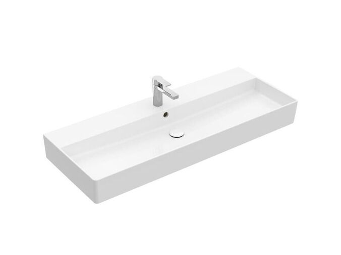 Villeroy & Boch Memento 2.0 Umyvadlo 1200x470 mm, s přepadem, otvor pro baterii, CeramicPlus, alpská bílá