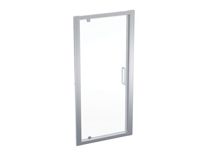 Geberit GEO křídlové pivotové dveře,90x190 cm, sklo transparent, rám stříbřitá