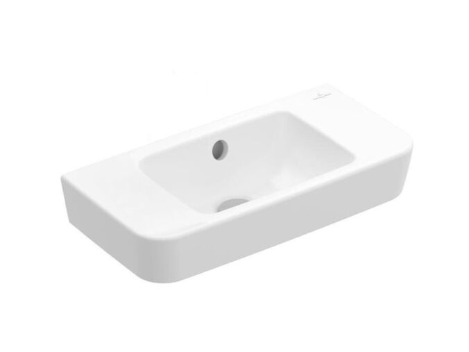 Villeroy & Boch O.novo Umývátko Compact 500x250 mm, s přepadem, bez otvoru pro baterii, CeramicPlus, alpská bílá