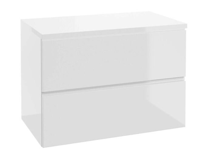 kielle Oudee Skříňka včetně desky pod umyvadlo 80x55x46 cm, lesklá bílá