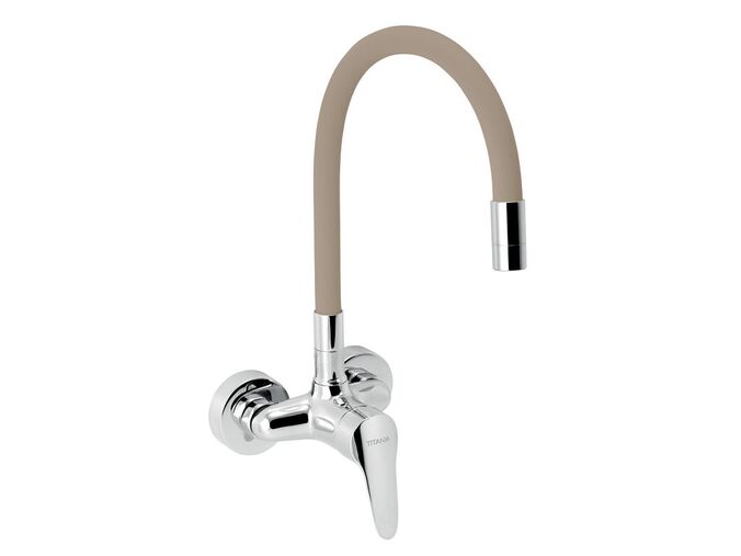 Novaservis Dřezová baterie s elastickým ramenem 100mm, béžová-chrom