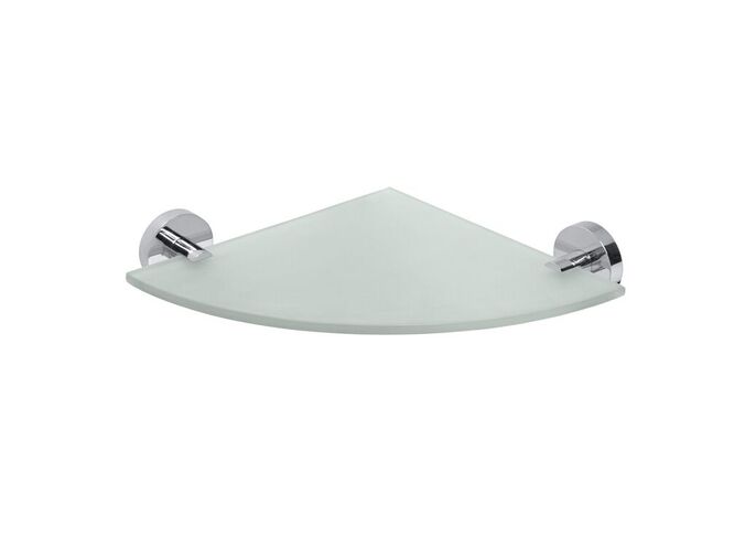 Bemeta Omega skleněná polička rohová 250x250 mm, chrom