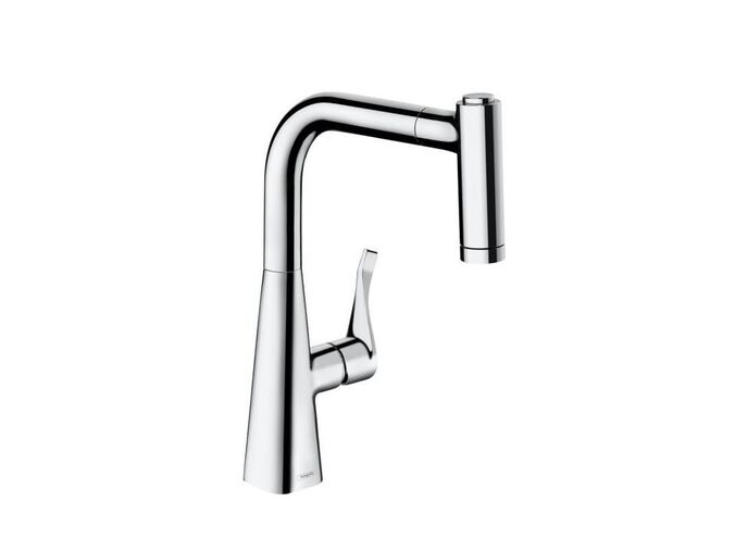 Hansgrohe Metris M71 Dřezová baterie s výsuvnou sprškou, chrom