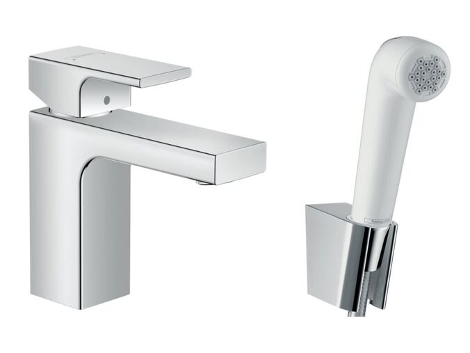 Hansgrohe Vernis Shape Umyvadlová baterie s ruční sprchou Bidette, chrom