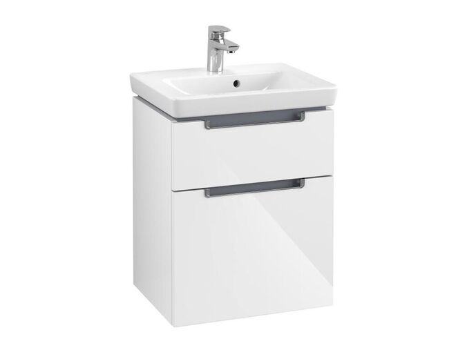 Villeroy & Boch Subway 2.0 Umyvadlová skříňka, 485x590x379 mm, 2 zásuvky, Glossy White