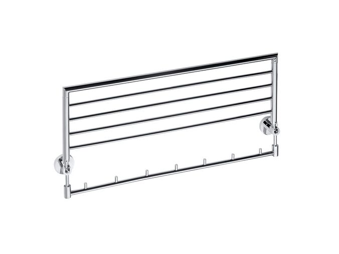 Bemeta Omega polička na ručníky výklopná s háčky 650 mm, chrom
