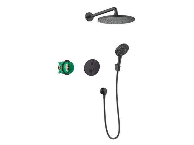 Hansgrohe Croma Sprchový set 280, s termostatem Ecostat S pod omítku, matná černá