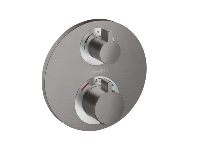 Hansgrohe Ecostat S Termostatická baterie pod omítku pro 2 spotřebiče, kartáčovaný černý chrom