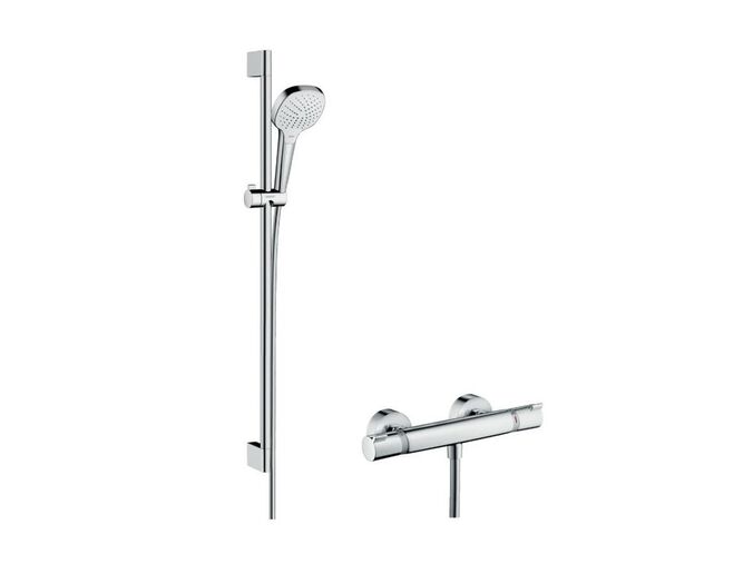 Hansgrohe Croma E Sprchový set Vario s termostatem, 3 proudy, sprchová tyč 900 mm, bílá/chrom