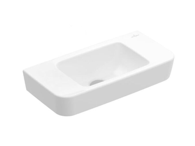 Villeroy & Boch O.novo Umývátko Compact 500x250 mm, bez přepadu, bez otvoru pro baterii, AntiBac, CeramicPlus, alpská bílá