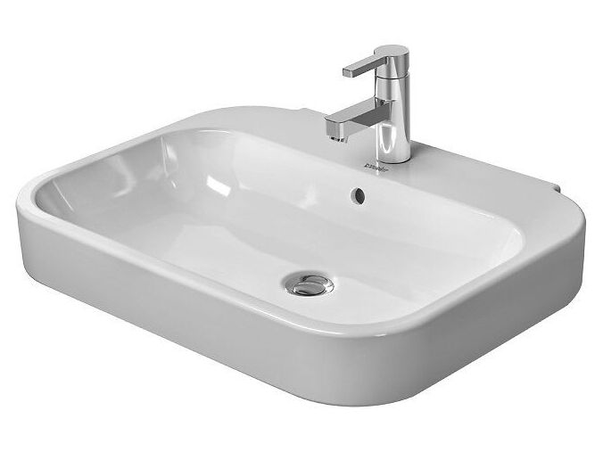 Duravit Happy D.2 umyvadlo 65x49,5 cm, přepad, otvor pro baterii, WonderGliss, bílá