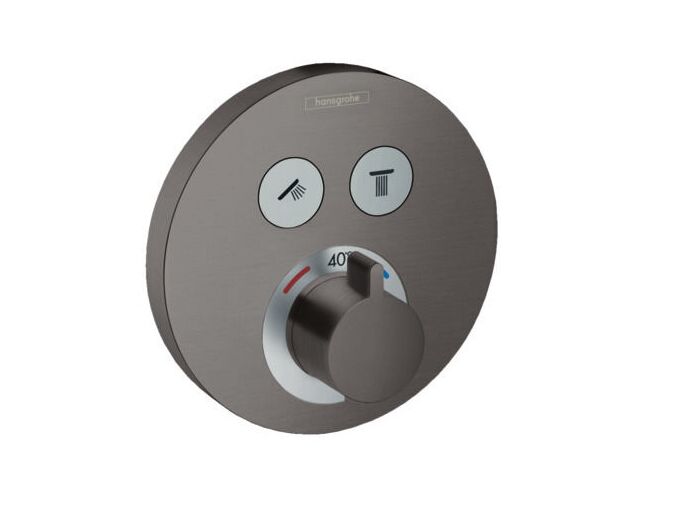 Hansgrohe Shower Select Termostatická baterie pod omítku pro 2 spotřebiče, kartáčovaný černý chrom