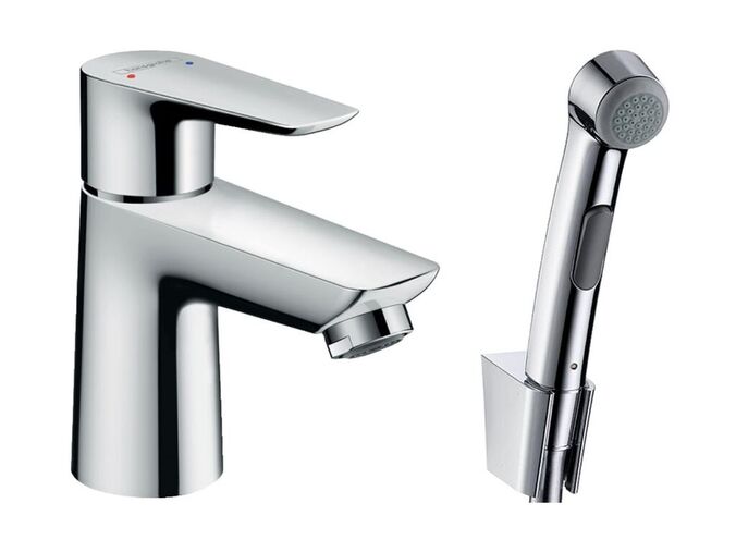 Hansgrohe Talis E Umyvadlová baterie s ruční sprchou Bidette, chrom