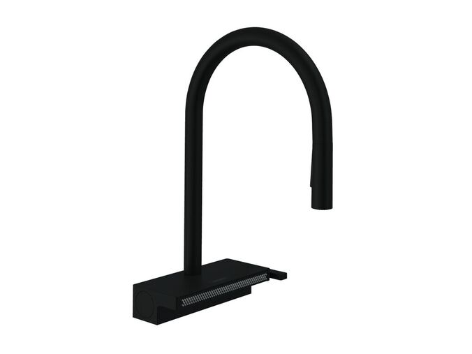 Hansgrohe Aquno M81 Dřezová baterie Aquno Select 170 s výsuvnou sprškou a plochým sprchovým proudem, sBox, matná černá