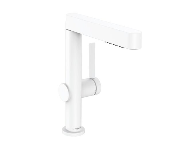 Hansgrohe Finoris Umyvadlová baterie 230, s výpustí Push-Open a výsuvnou sprškou, EcoSmart, matná bílá