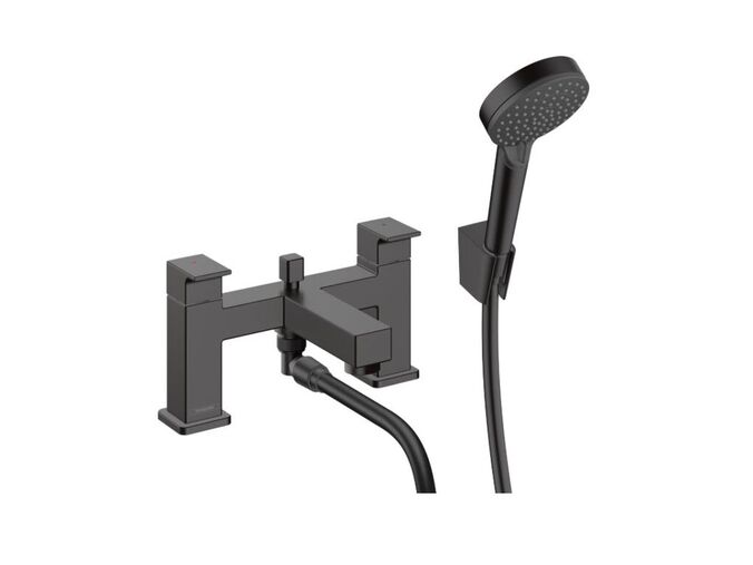 Hansgrohe Vernis Shape Baterie na okraj vany s příslušenstvím, 2-otvorová instalace, matná černá