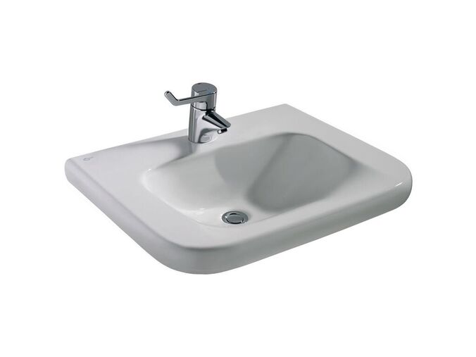 Ideal Standard Contour 21 Umyvadlo bezbariérové 600x560 mm, 1 otvor pro baterii, bez přepadu, bílá