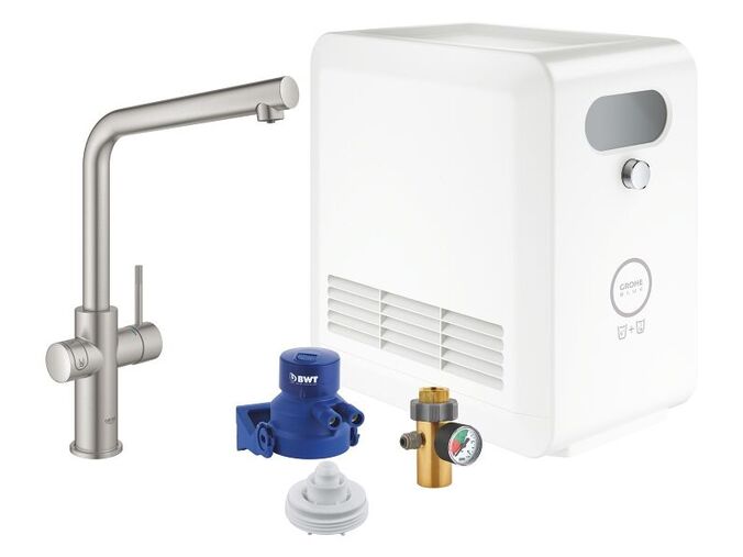 Grohe Blue Professional Dřezová baterie s chladicím zařízením a filtrací, supersteel