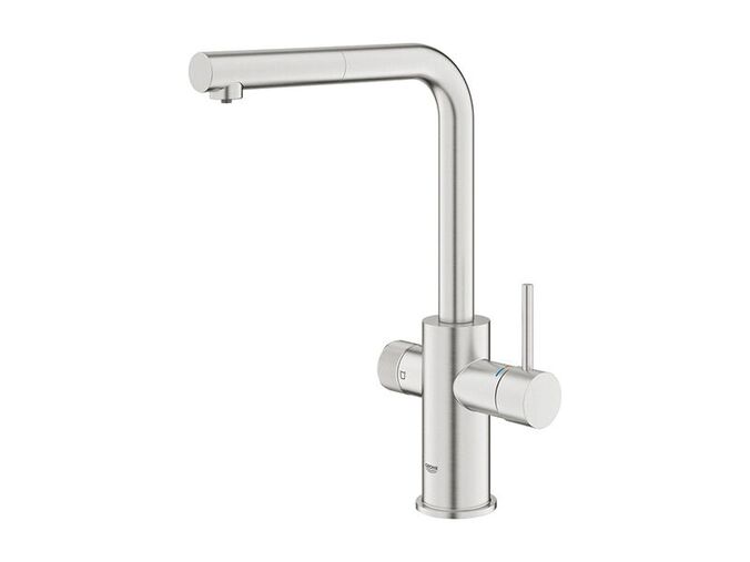 Grohe Blue Pure Dřezová baterie Minta s filtrační funkcí a výsuvnou koncovkou, supersteel