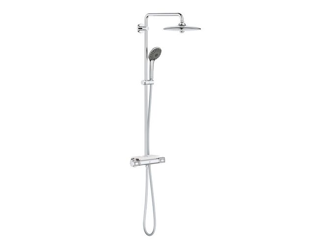 Grohe Vitalio Joy Sprchový set 260 s termostatem na zeď a poličkou, chrom