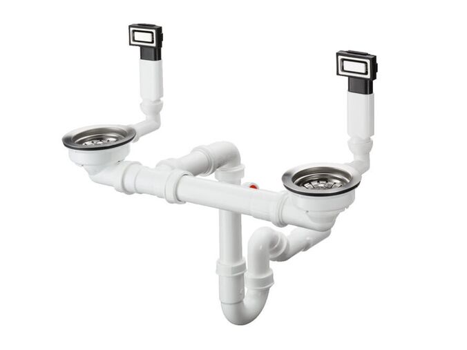 Hansgrohe Odtokové soupravy Odtoková a přepadová souprava pro dvoudřez, nerezová ocel