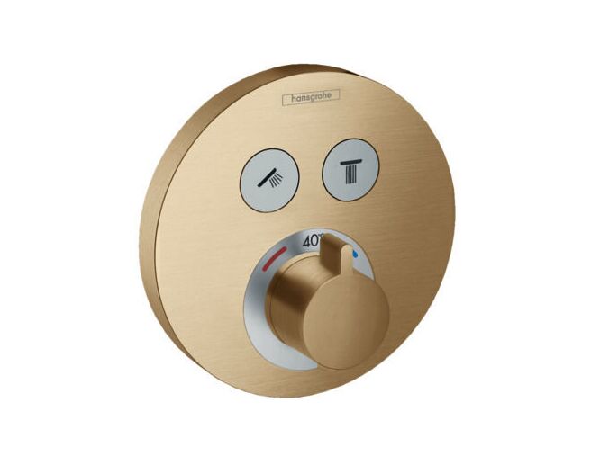 Hansgrohe Shower Select Termostatická baterie pod omítku pro 2 spotřebiče, kartáčovaný bronz