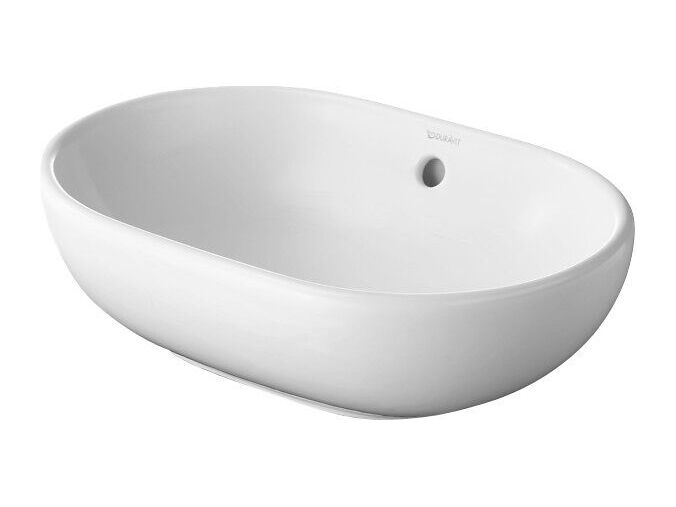 Duravit Bathroom_Foster umyvadlo na desku 49,5x35 cm, přepad, bez otvoru pro baterii, WonderGliss, bílá