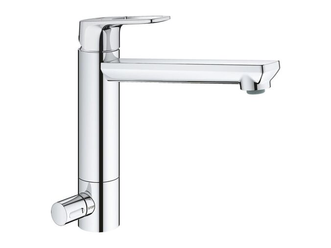 Grohe BauLoop Dřezová baterie s uzavíracím ventilem, chrom