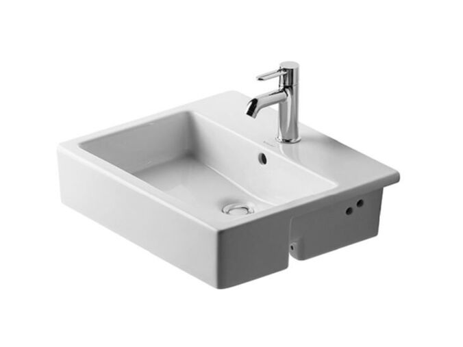 Duravit Vero umyvadlo zápustné 55x47x17 cm, otvor pro baterii, WonderGliss, bílá