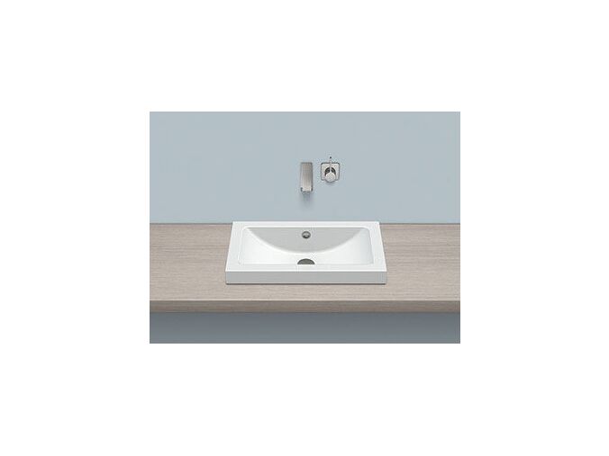 Výprodej vzorku - Alape umyvadlo AB.R585.1 zápustné hranaté 585x346x143mm, bílá