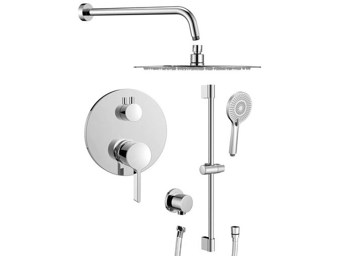 Sapho ICONIC podomítkový sprchový set s pákovou baterií, 2 výstupy, posuvný držák sprchy, chrom