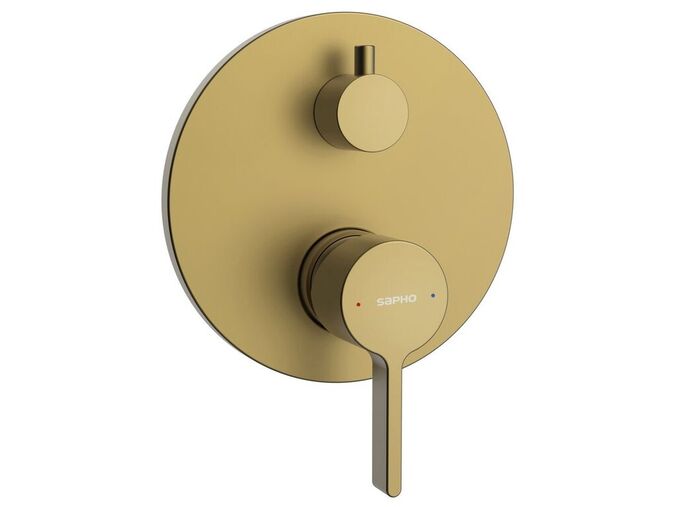 Sapho ICONIC podomítková sprchová baterie, 2 výstupy, zlato mat
