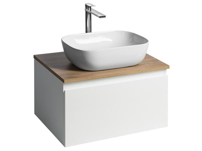 Aqualine ALTAIR skříňka s deskou 62,5 cm, bílá/dub emporio