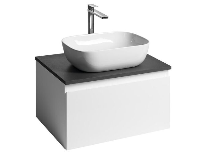 Aqualine ALTAIR skříňka s deskou 62,5 cm, bílá/antracit břidlice