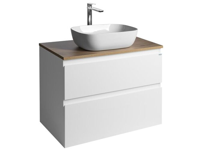 Aqualine ALTAIR skříňka s deskou 78,5 cm, bílá/dub emporio