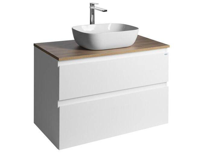 Aqualine ALTAIR skříňka s deskou 87,5 cm, bílá/dub emporio
